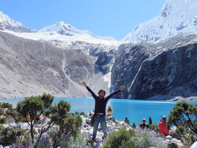 me in the Laguna 69 in Peru